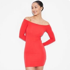 Wild Fable Off Shoulder Mini Dress Large Cherry Red Bodycon Lace Soft Girl